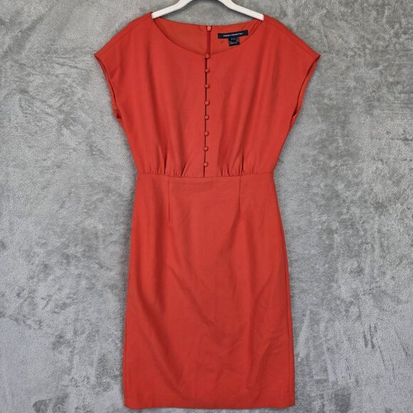 French Connection Dress Womens Size 6 Poppy Red Boh Whisper Short Sleeve New - Picture 1 of 13